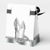 Elegante glitter hoge hak schoen bedankdoosjes (Achterkant)