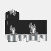 Elegante glitter hoge hak schoen bedankdoosjes (Uitgevouwen)