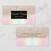 Elegante Glitter Holografisch Frame Visitekaartje (Voorkant / Achterkant)