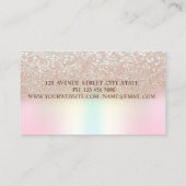 Elegante Glitter Holografisch Frame Visitekaartje (Achterkant)