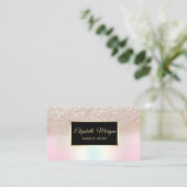Elegante Glitter Holografisch Frame Visitekaartje (Staand voorkant)