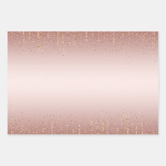 Elegante glitter inpakpapier Flat Sheet Set van 3 (Voorkant)