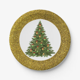 Elegante Glitter Kerstboom Papieren Bord