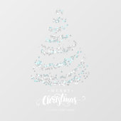 Elegante Glitter Kerstboom Storefront Vakantie Raamsticker (Vel)