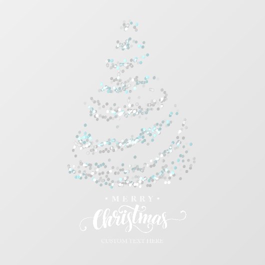 Elegante Glitter Kerstboom Storefront Vakantie Raamsticker (Vel)