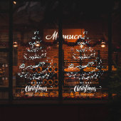 Elegante Glitter Kerstboom Storefront Vakantie Raamsticker