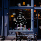 Elegante Glitter Kerstboom Storefront Vakantie Raamsticker