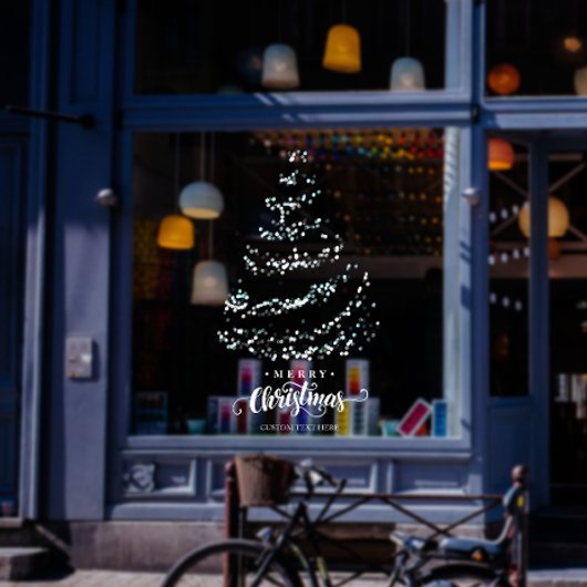Elegante Glitter Kerstboom Storefront Vakantie Raamsticker