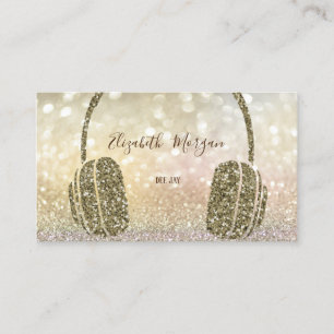 Elegante Glitter Koptelefoon DJ Bokeh Visitekaartje
