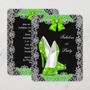 Elegante Glitter Limegroene Stiletto Fantastisch F Kaart