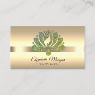 Elegante Glitter Lotus Bloem Make-up Visitekaartje