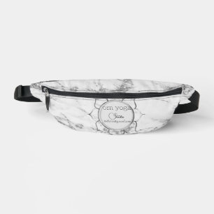 Elegante Glitter Marmer Lotus Mandala Branding Heuptasje