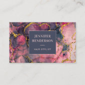Elegante Glitter Marmer Roze Rose Gold Professiona Visitekaartje (Voorkant)