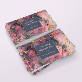 Elegante Glitter Marmer Roze Rose Gold Professiona Visitekaartje