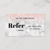 Elegante Glitter Marmer Salon Spa  Referral  Bedri Visitekaartje (Voorkant)