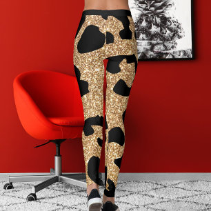 Elegante glitter moderne sprankelpatroon zwarte vl leggings