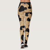 Elegante glitter moderne sprankelpatroon zwarte vl leggings (Achterkant)