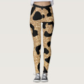 Elegante glitter moderne sprankelpatroon zwarte vl leggings (Voorkant)