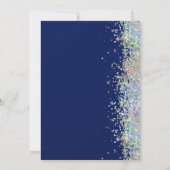 Elegante Glitter Navy Blue 100e verjaardag Kaart (Achterkant)