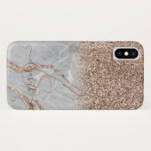Elegante Glitter Ombre Roze Gouden Marmer Monogram Case-Mate iPhone Case (Achterkant (horizontaal))