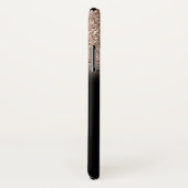 Elegante Glitter Ombre Zwarte Monogram Case-Mate iPhone Case (Achterkant / rechts)