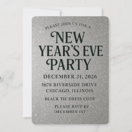 Elegante glitter oudejaarsavond kaart