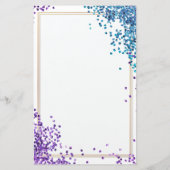 Elegante glitter paarse blauw briefpapier 5,5 "x 8 (Achterkant)