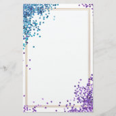 Elegante glitter paarse blauw briefpapier 5,5 "x 8 (Voorkant)