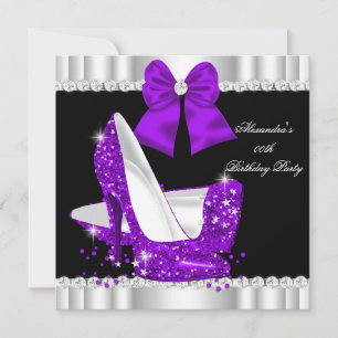 Elegante Glitter Paarse Glamour Hakken Kaart