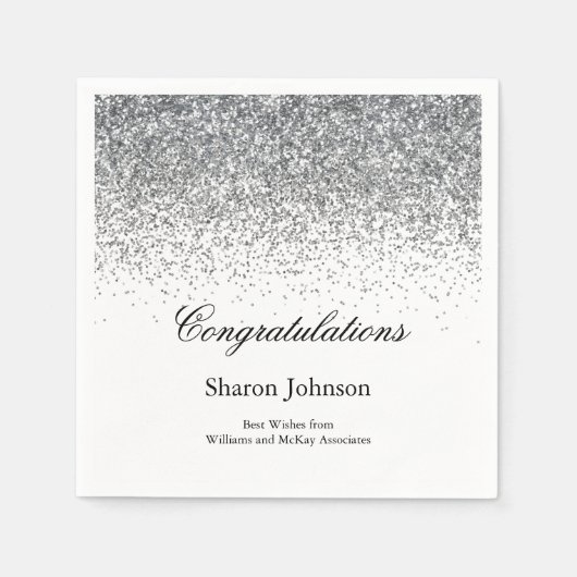 Elegante Glitter Pensioen Partij Servet (Voorkant)