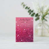 Elegante Glitter Pink Earning Holder Visitekaartje (Staand voorkant)