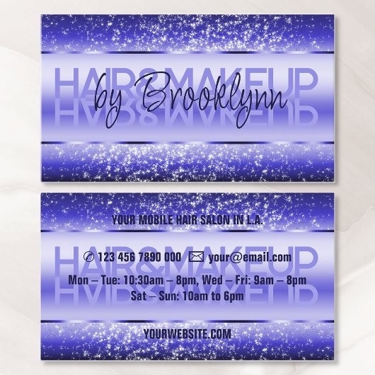 Elegante Glitter Product Labels Donker Midnight Bl