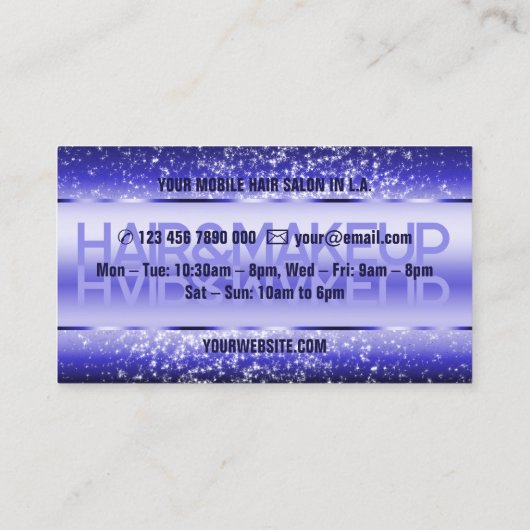 Elegante Glitter Product Labels Donker Midnight Bl (Achterkant)