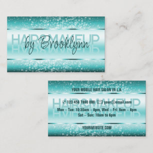 Elegante Glitter productetiketten Licht Blauwgroen Visitekaartje