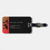 Elegante Glitter Reizen Wereldkaart Monogrammed Na Bagagelabel (Achterkant horizontaal)