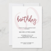 Elegante Glitter Roze Calligrafie Verjaardag Kaart (Voorkant)