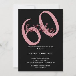 Elegante Glitter Roze Calligrafie Verjaardagsuitno Kaart