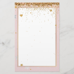 Elegante glitter roze gouden briefpapier 5,5 "x 8,