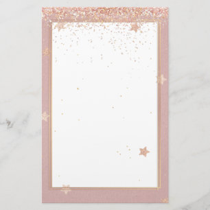 Elegante glitter roze gouden briefpapier 5,5 "x 8,