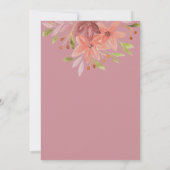 Elegante Glitter Roze Kalligrafie Bloemen Kaart (Achterkant)