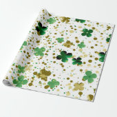 Elegante Glitter Shamrock Green en Gold Cadeaupapier (Uitgerold)