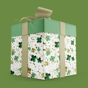 Elegante Glitter Shamrock Green en Gold Cadeaupapier