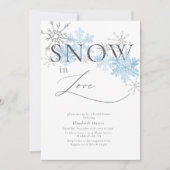 Elegante Glitter Sneeuw in Liefde Vrijgezellenfees Kaart (Voorkant)