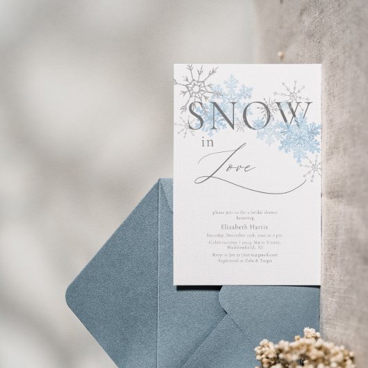 Elegante Glitter Sneeuw in Liefde Vrijgezellenfees Kaart