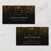 Elegante glitter subtiele gouden faux achtergrond visitekaartje (Voorkant / Achterkant)