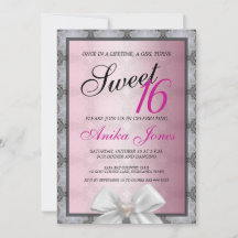 Elegante Glitter Sweet 16 Verjaardagsuitnodiging