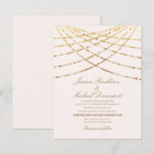 Elegante Glitter Twinkellichtjes Crème Witte Bruil Kaart (Voorkant / Achterkant)