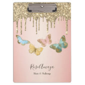 Elegante Glitter Vlinders Gepersonaliseerd Klembord (Voorkant)