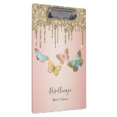 Elegante Glitter Vlinders Persoonlijk Klembord (Rechts)