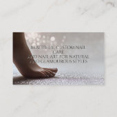Elegante Glitter Voet Pedicure Manicure Nail Salon Visitekaartje (Achterkant)